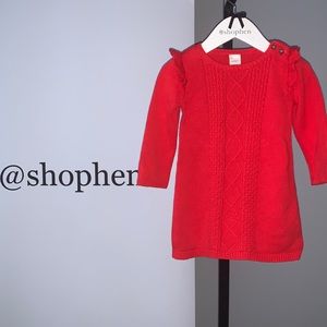 Carters Cherry Red sweater dress sz/12m